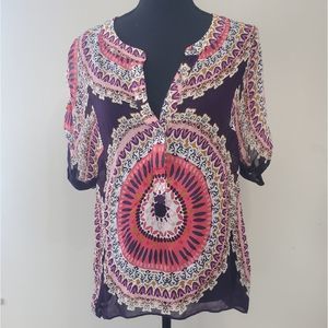 Sanctuary clothing pruple medallion blouse